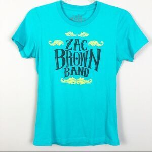 ZAC BROWN BAND 2013 Tour Country Music Tee Turquoise Medium
